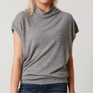 Free People We The Free “Madeline” Mock Neck Top – Gray – Size L